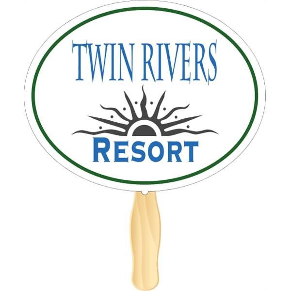 Oval shaped rally hand fan, attached to a wooden handle.... from ASI 89910 Stouse, LLC