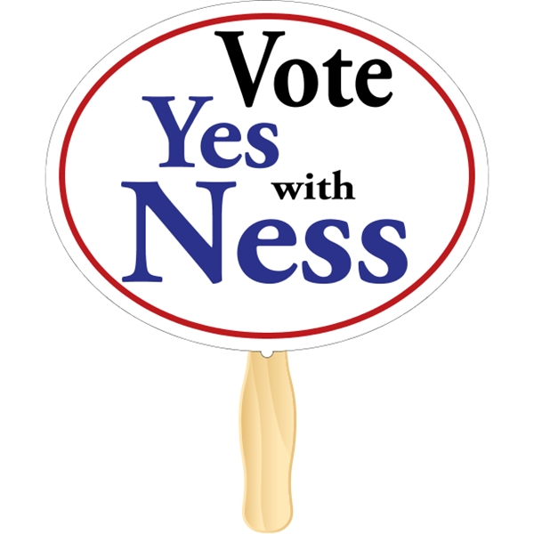 Oval shaped rally hand fan, attached to a wooden handle.... from ASI 89910 Stouse, LLC