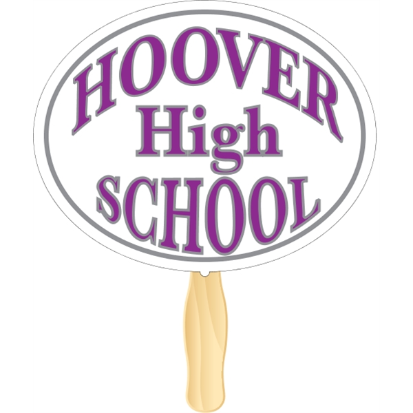 Oval shaped rally hand fan, attached to a wooden handle.... from ASI 89910 Stouse, LLC