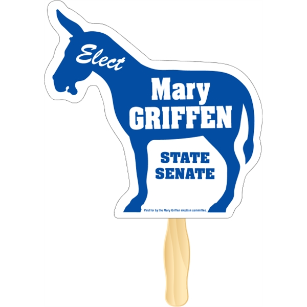 Donkey shaped rally hand fan, attached to a wooden handle.... from ASI 89910 Stouse, LLC