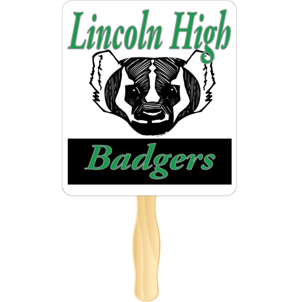 Rectangle shaped rally hand fan, attached to a wooden handle.... from ASI 89910 Stouse, LLC