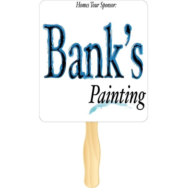 Rectangle shaped rally hand fan, attached to a wooden handle.... from ASI 89910 Stouse, LLC