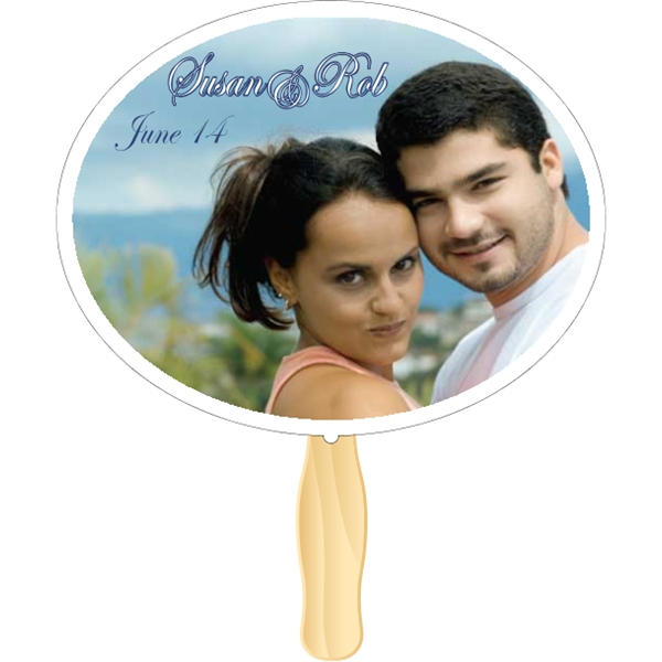 Oval shaped rally hand fan, attached to a wooden handle.... from ASI 89910 Stouse, LLC