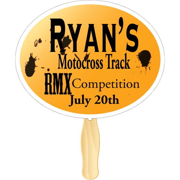 Oval shaped rally hand fan, attached to a wooden handle.... from ASI 89910 Stouse, LLC