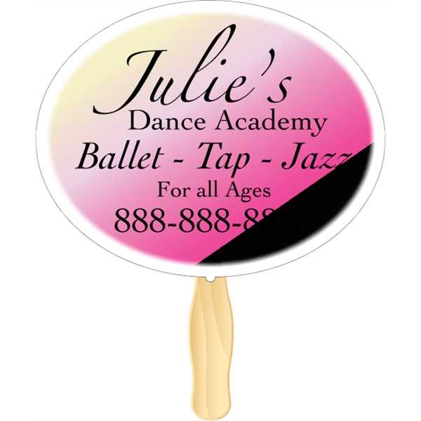 Oval shaped rally hand fan, attached to a wooden handle.... from ASI 89910 Stouse, LLC