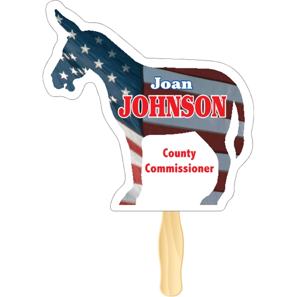 Donkey shaped rally hand fan, attached to a wooden handle.... from ASI 89910 Stouse, LLC