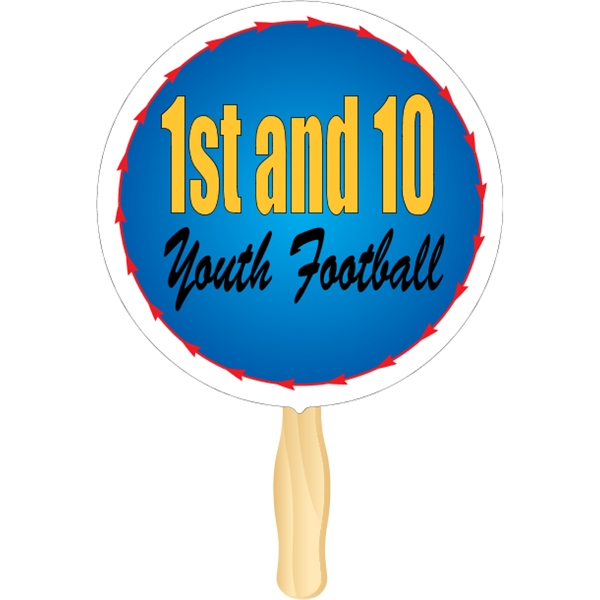 Circle shaped rally hand fan, attached to a wooden handle.... from ASI 89910 Stouse, LLC