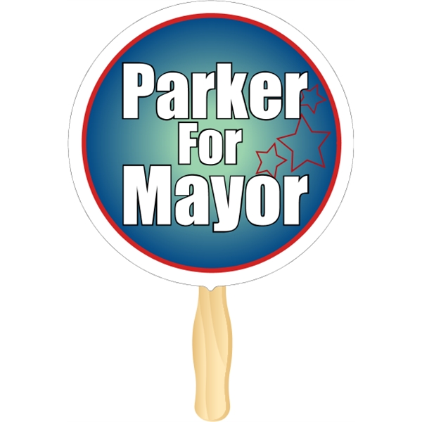 Circle shaped rally hand fan, attached to a wooden handle.... from ASI 89910 Stouse, LLC