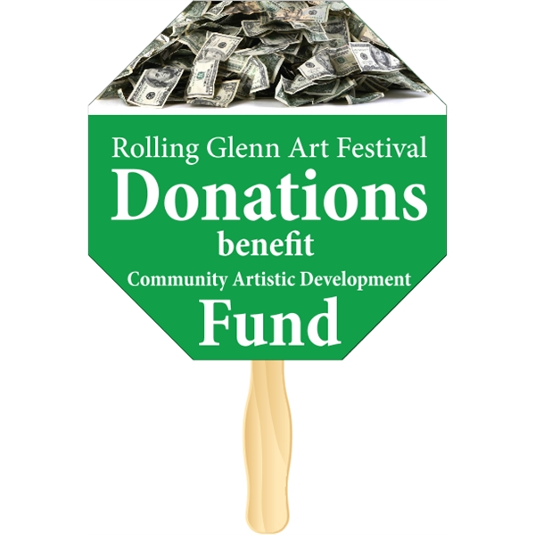 Octagon shaped rally hand fan, attached to a wooden handle.... from ASI 89910 Stouse, LLC