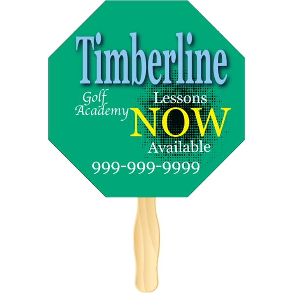 Octagon shaped rally hand fan, attached to a wooden handle.... from ASI 89910 Stouse, LLC