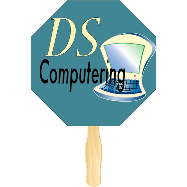 Octagon shaped rally hand fan, attached to a wooden handle.... from ASI 89910 Stouse, LLC