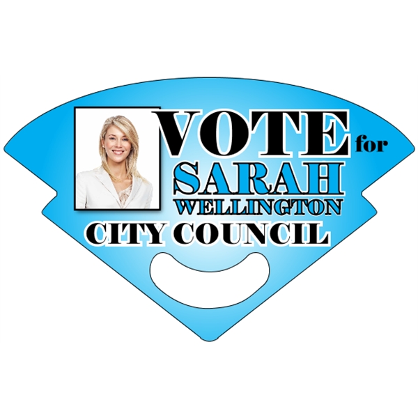 8" x 5.125"  rally hand fan with stick-less design and... from ASI 89910 Stouse, LLC