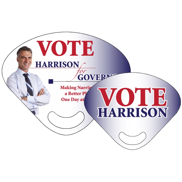 8.5" x 6.625" rally hand fan with stick-less design and four... from ASI 89910 Stouse, LLC