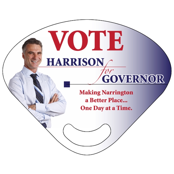 8.5" x 6.625" rally hand fan with stick-less design and four... from ASI 89910 Stouse, LLC