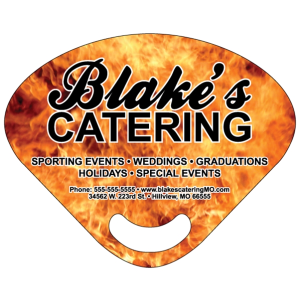 8.5" x 6.625" rally hand fan with stick-less design and four... from ASI 89910 Stouse, LLC