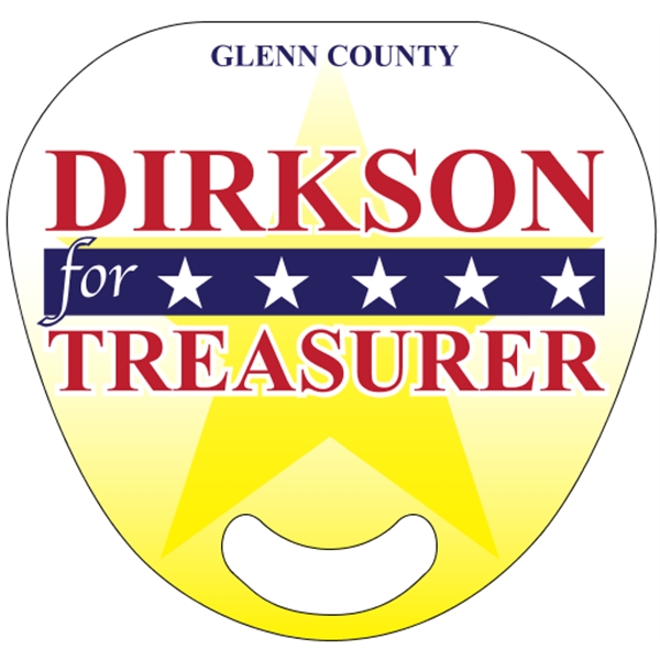 7" x 6.6875" rally hand fan with stick-less design and four... from ASI 89910 Stouse, LLC