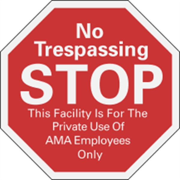 3" x 3" octagon shaped security decal made of white reflective... from ASI 89910 Stouse, LLC