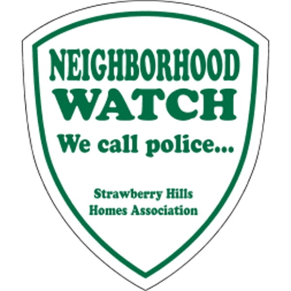 3" x 3.5" shield security decal made of white vinyl with... from ASI 89910 Stouse, LLC