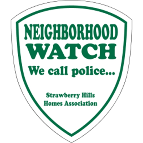 3" x 3.5" shield security decal made of white vinyl with... from ASI 89910 Stouse, LLC