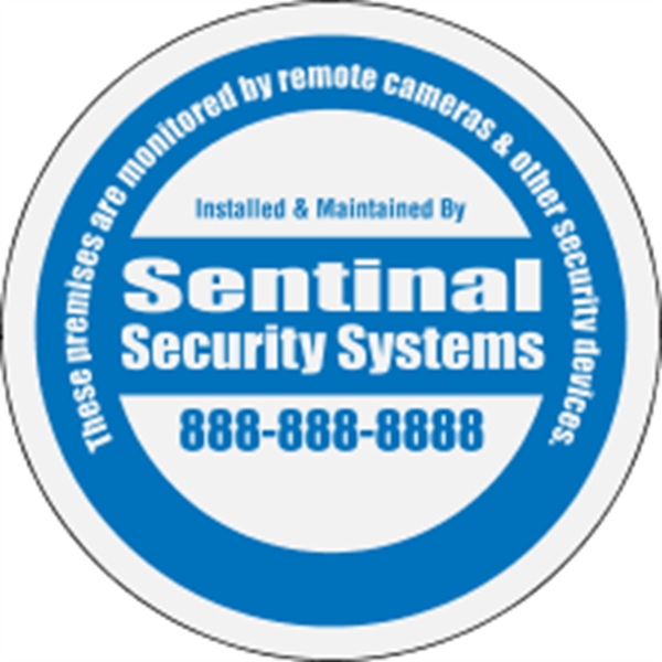 3" x 3" circular security decal made of white reflective material... from ASI 89910 Stouse, LLC