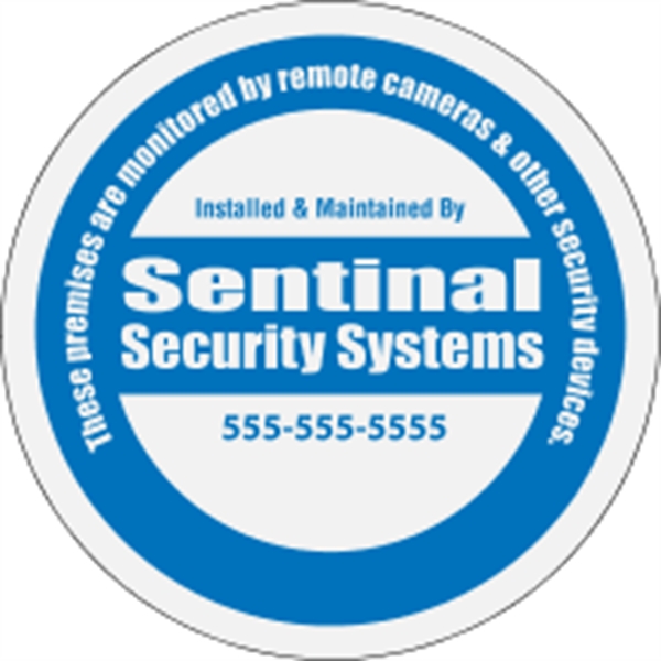 3" x 3" circular security decal made of white reflective material... from ASI 89910 Stouse, LLC
