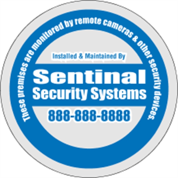 3" x 3" circular security decal made of clear polyester with... from ASI 89910 Stouse, LLC