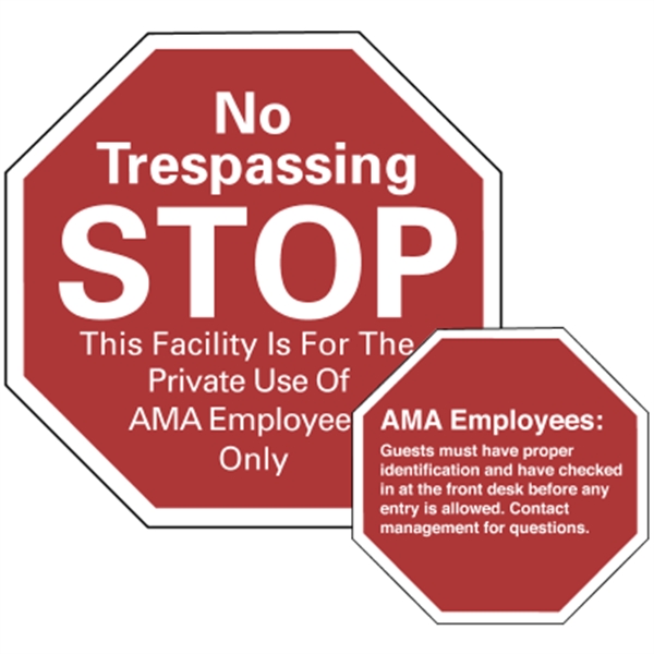 3" x 3" octagon shaped, double face security decal with permanent,... from ASI 89910 Stouse, LLC