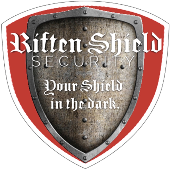 3" x 3.5" shield security decal made of white vinyl with... from ASI 89910 Stouse, LLC