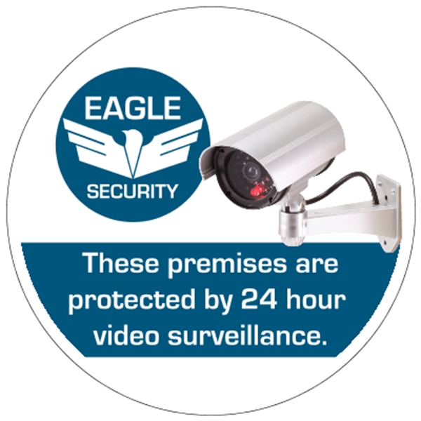 3" x 3" circular security decal made of white vinyl with... from ASI 89910 Stouse, LLC