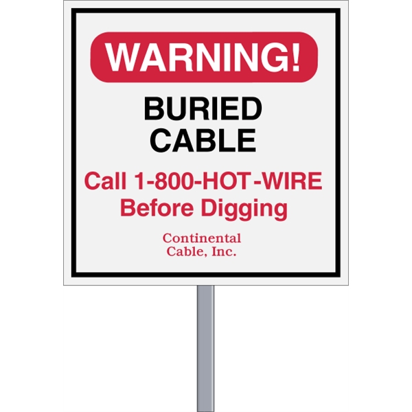 Square shaped security sign made of .055" white polyethylene with reflective... from ASI 89910 Stouse, LLC