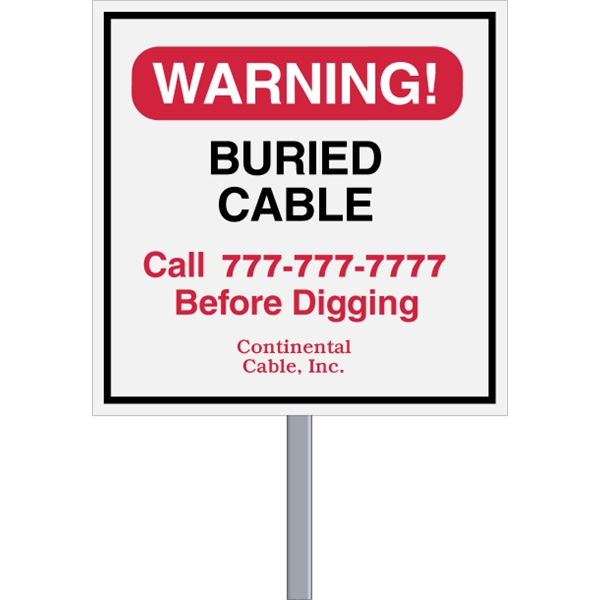 Square shaped security sign made of .055" white polyethylene with reflective... from ASI 89910 Stouse, LLC