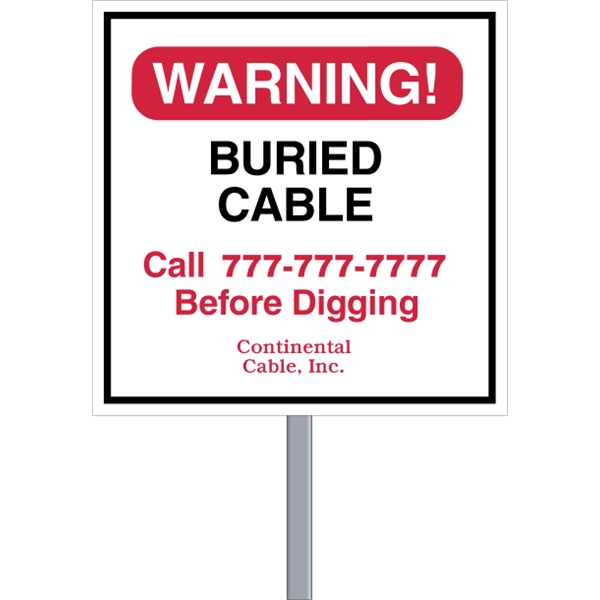 Square shaped security sign made of .055" white polyethylene.... from ASI 89910 Stouse, LLC