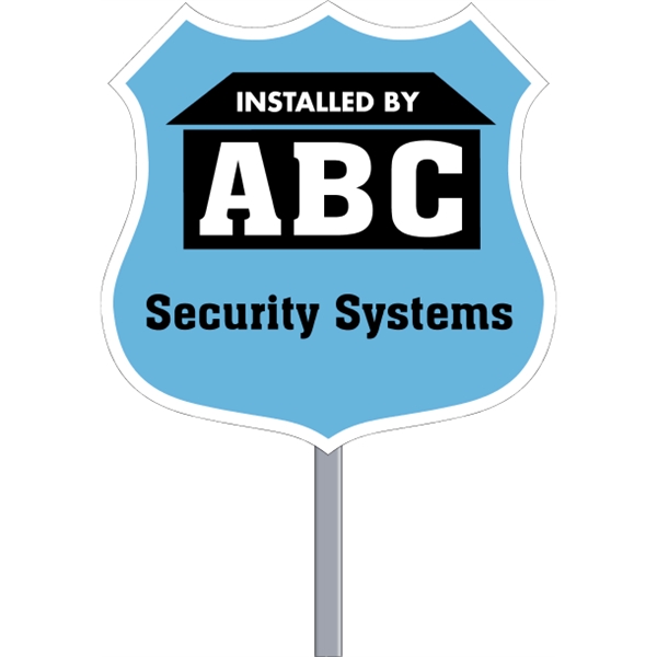 Badge shaped security sign made of .055" white polyethylene.... from ASI 89910 Stouse, LLC