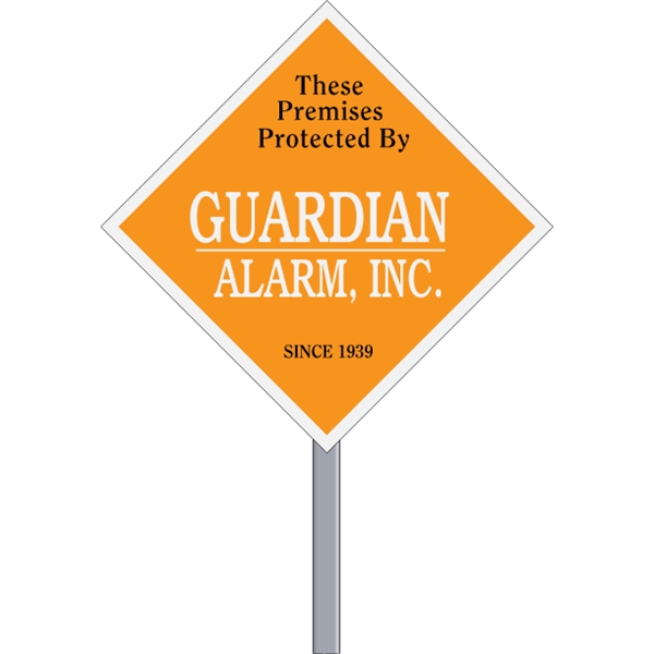 Diamond shaped security sign made of .055" white polyethylene with reflective... from ASI 89910 Stouse, LLC
