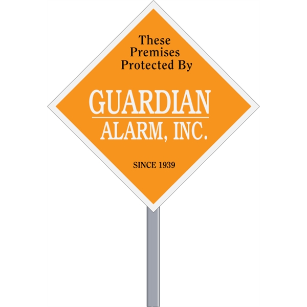 Diamond shaped security sign made of .055" white polyethylene with reflective... from ASI 89910 Stouse, LLC