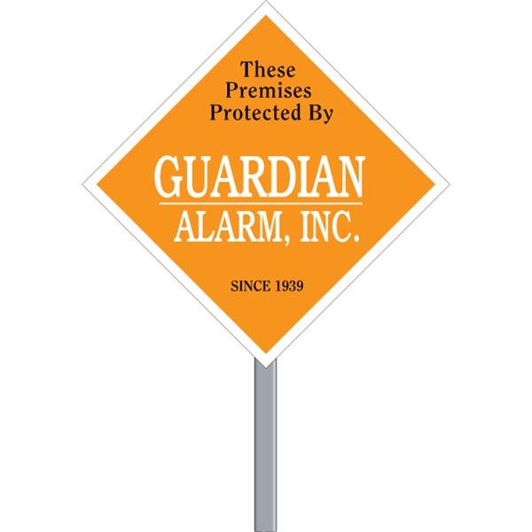 Diamond shaped security sign made of .055" white polyethylene.... from ASI 89910 Stouse, LLC