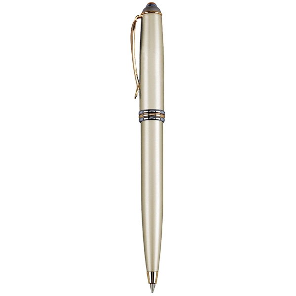 Brass twist-action ballpoint pen with a matte coated finish and polished... from ASI 68190 Lungsal / Lungsal