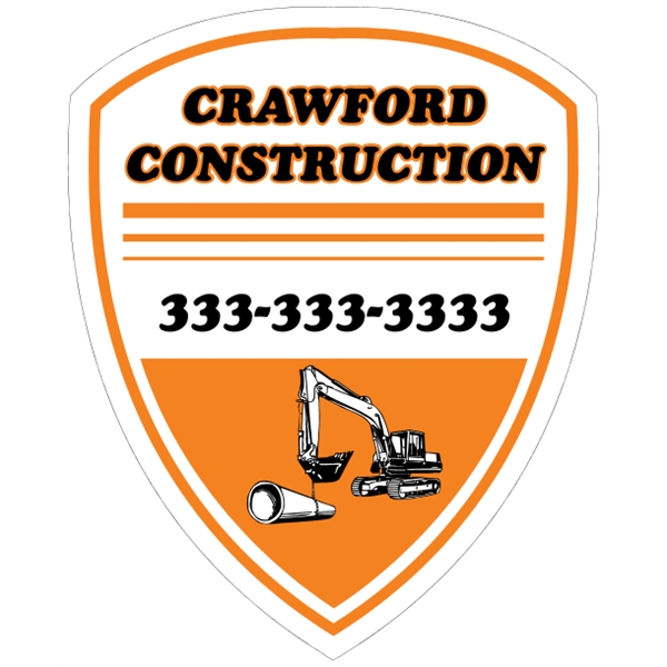 9.75" x 12" shield shaped white polyethylene sign; suitable for indoor... from ASI 89910 Stouse, LLC