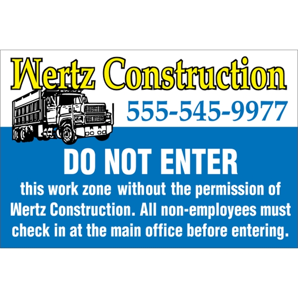 12" x 8" white polyethylene sign; suitable for indoor and outdoor... from ASI 89910 Stouse, LLC