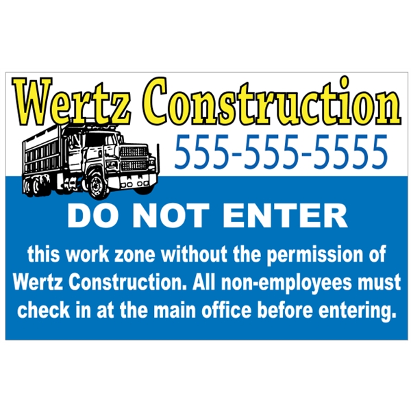 12" x 8" white polyethylene sign; suitable for indoor and outdoor... from ASI 89910 Stouse, LLC