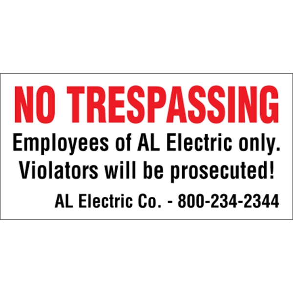 6" x 3" white polyethylene sign; suitable for indoor and outdoor... from ASI 89910 Stouse, LLC
