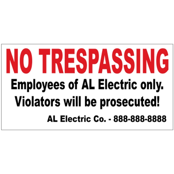 6" x 3" white polyethylene sign; suitable for indoor and outdoor... from ASI 89910 Stouse, LLC