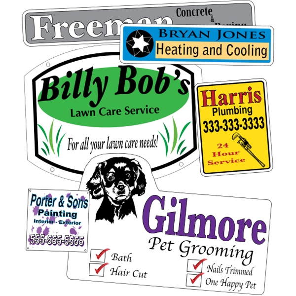 White polyethylene sign in custom sizes; suitable for indoor and outdoor... from ASI 89910 Stouse, LLC