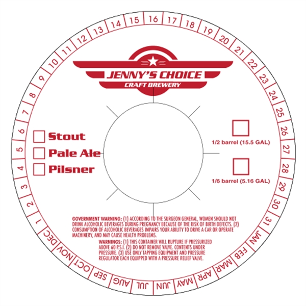 6.5" keg collar made of .015" polyethylene with customization.... from ASI 89910 Stouse, LLC