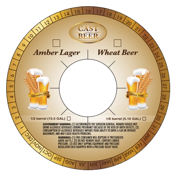 6.25" keg collar made of .010" plastic/.010" laminated tag stock with... from ASI 89910 Stouse, LLC