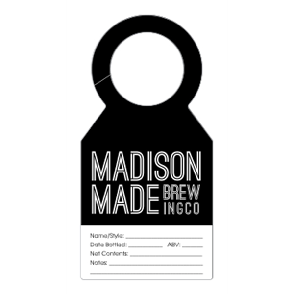 2.25" x 4.5" growler tag made of .010" thick tag stock... from ASI 89910 Stouse, LLC