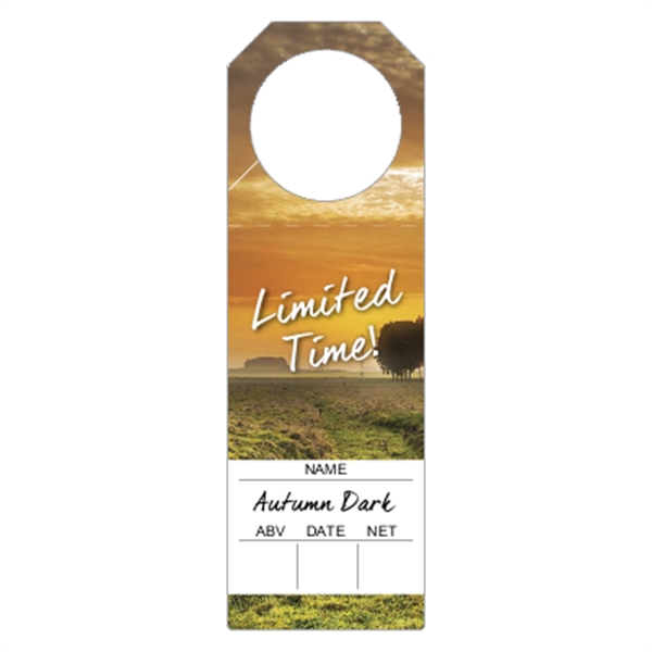 2.25" x 7" bottle tag made of .010" thick gloss white... from ASI 89910 Stouse, LLC