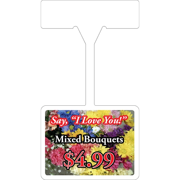 Rectangle shaped shelf talker made of .010" gloss white plastic with... from ASI 89910 Stouse, LLC