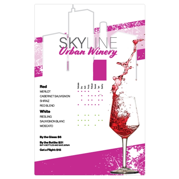 11" x 17" overlaminated white deluxe plastic menu with 4 color... from ASI 89910 Stouse, LLC