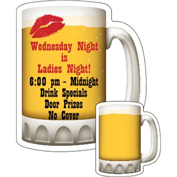 Mug shaped beverage coaster made of .035" or .055" thick paperboard;... from ASI 89910 Stouse, LLC